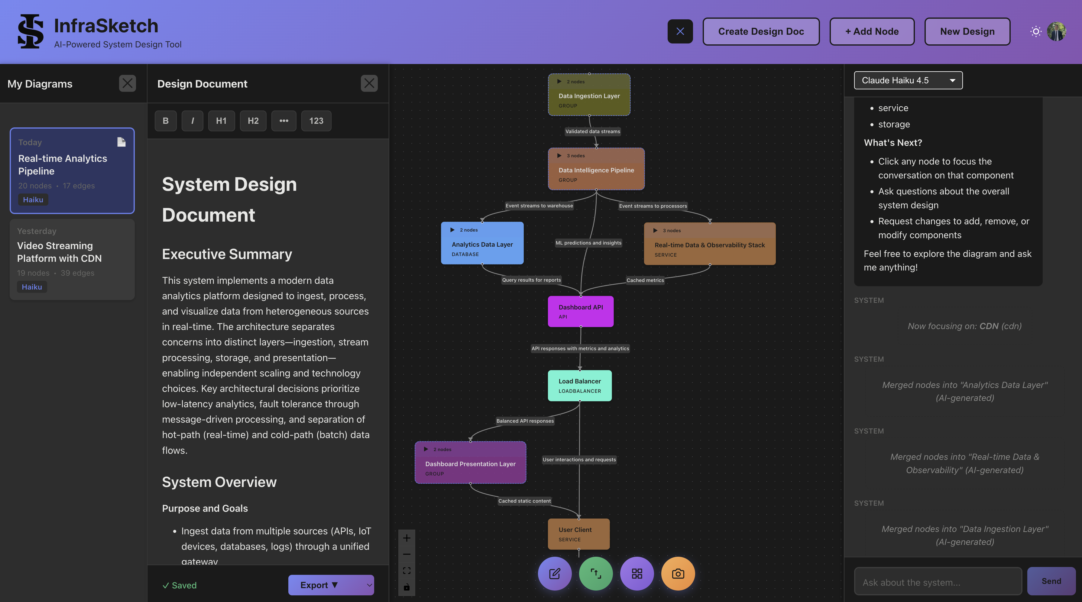 InfraSketch screenshot 2