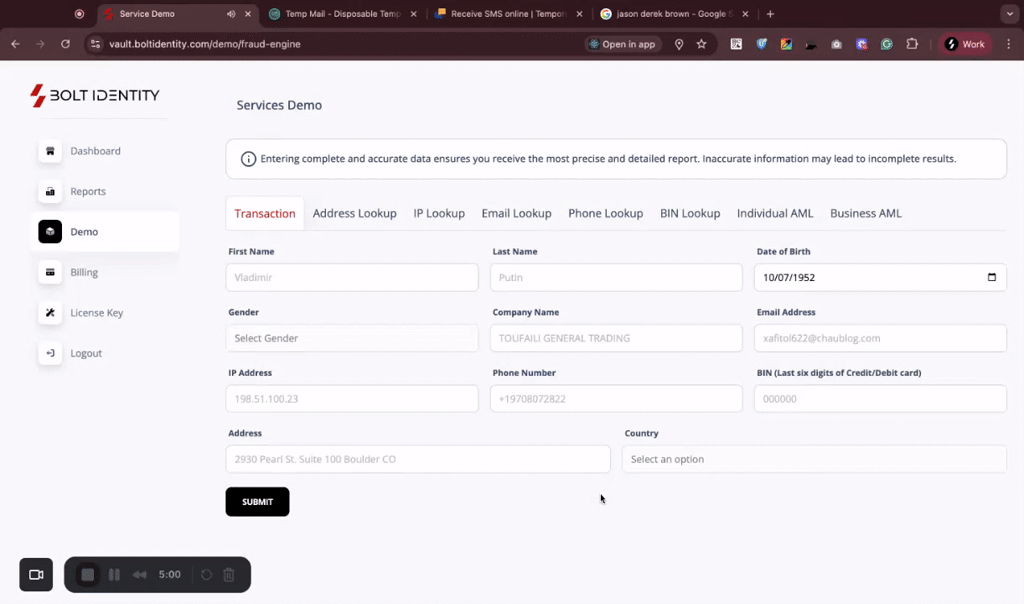 Bolt Identity screenshot 1