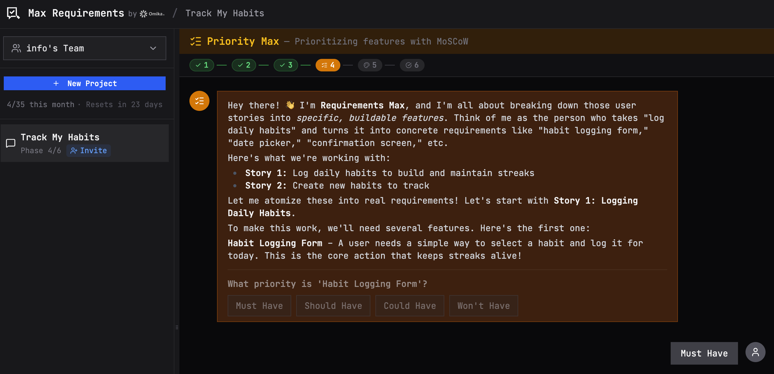 Max Requirements - by omika.ai screenshot 6