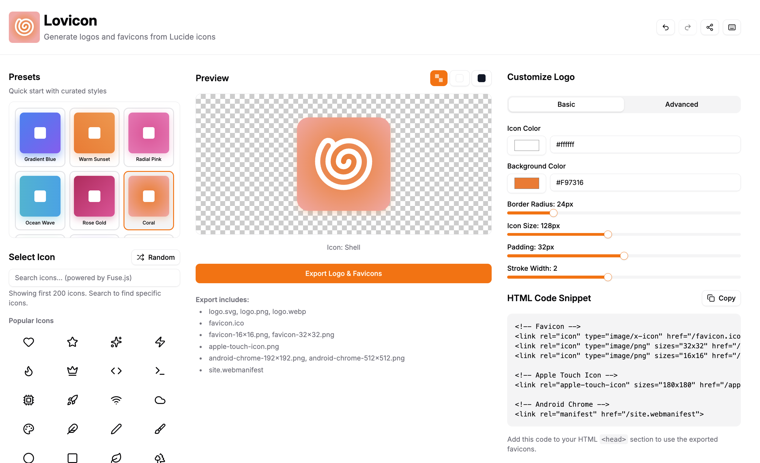Lovicon screenshot 2