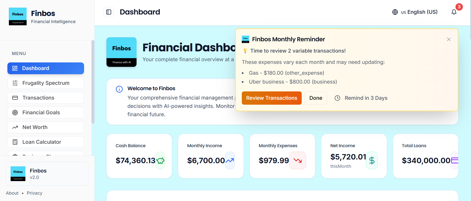 Finbos screenshot 1