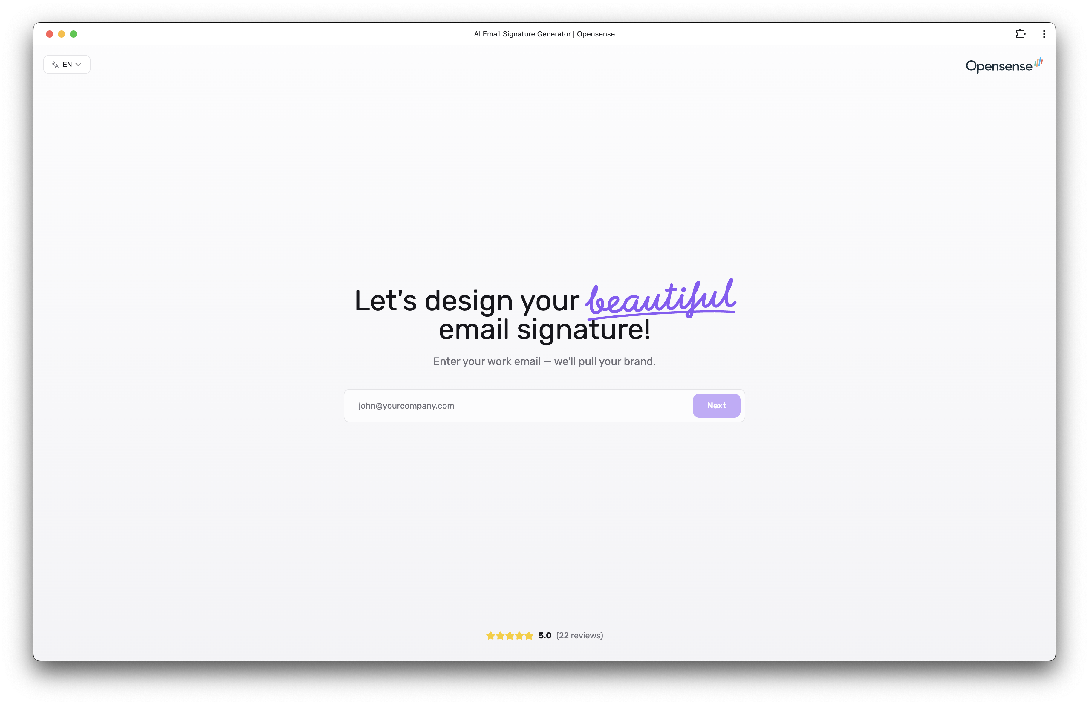Opensense AI Email Signature Generator screenshot 1