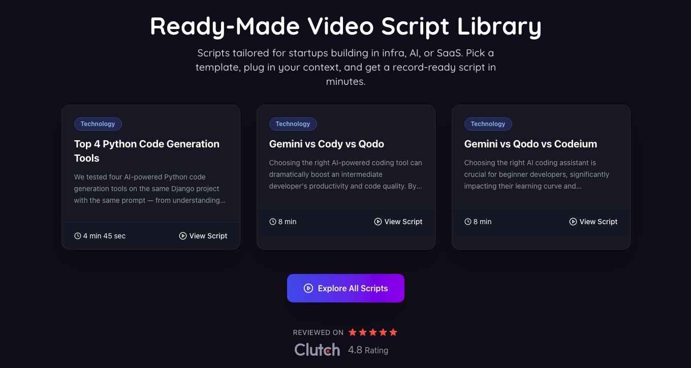 Infrasity Video Script Generator screenshot 2