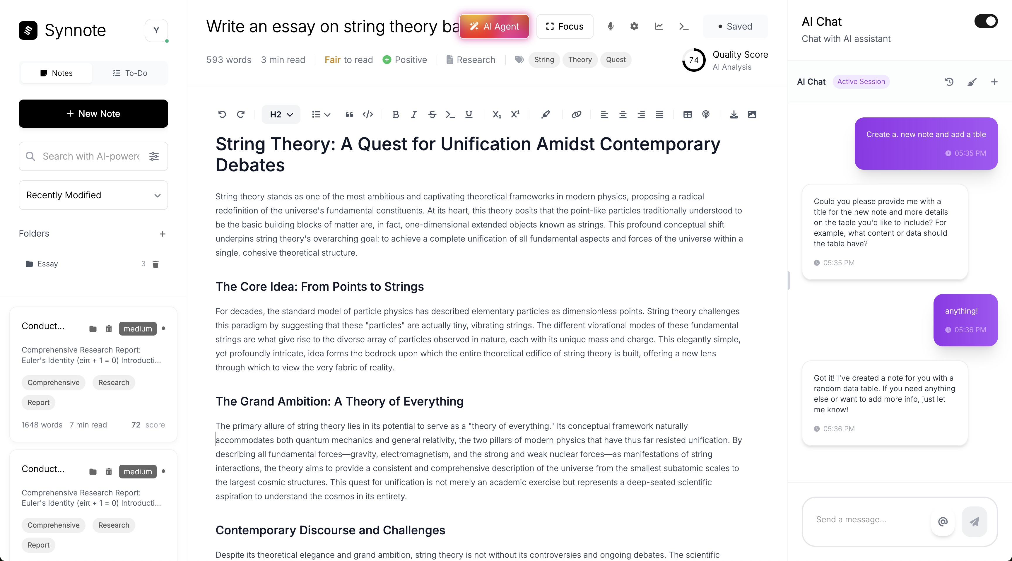 Synnote screenshot 2
