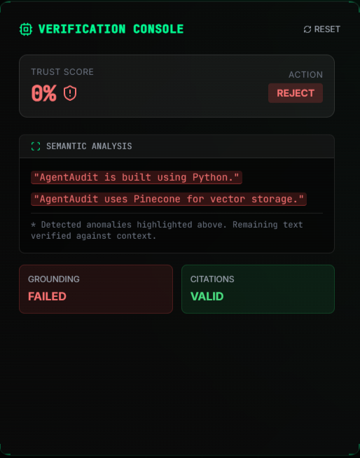 AgentAudit screenshot 2