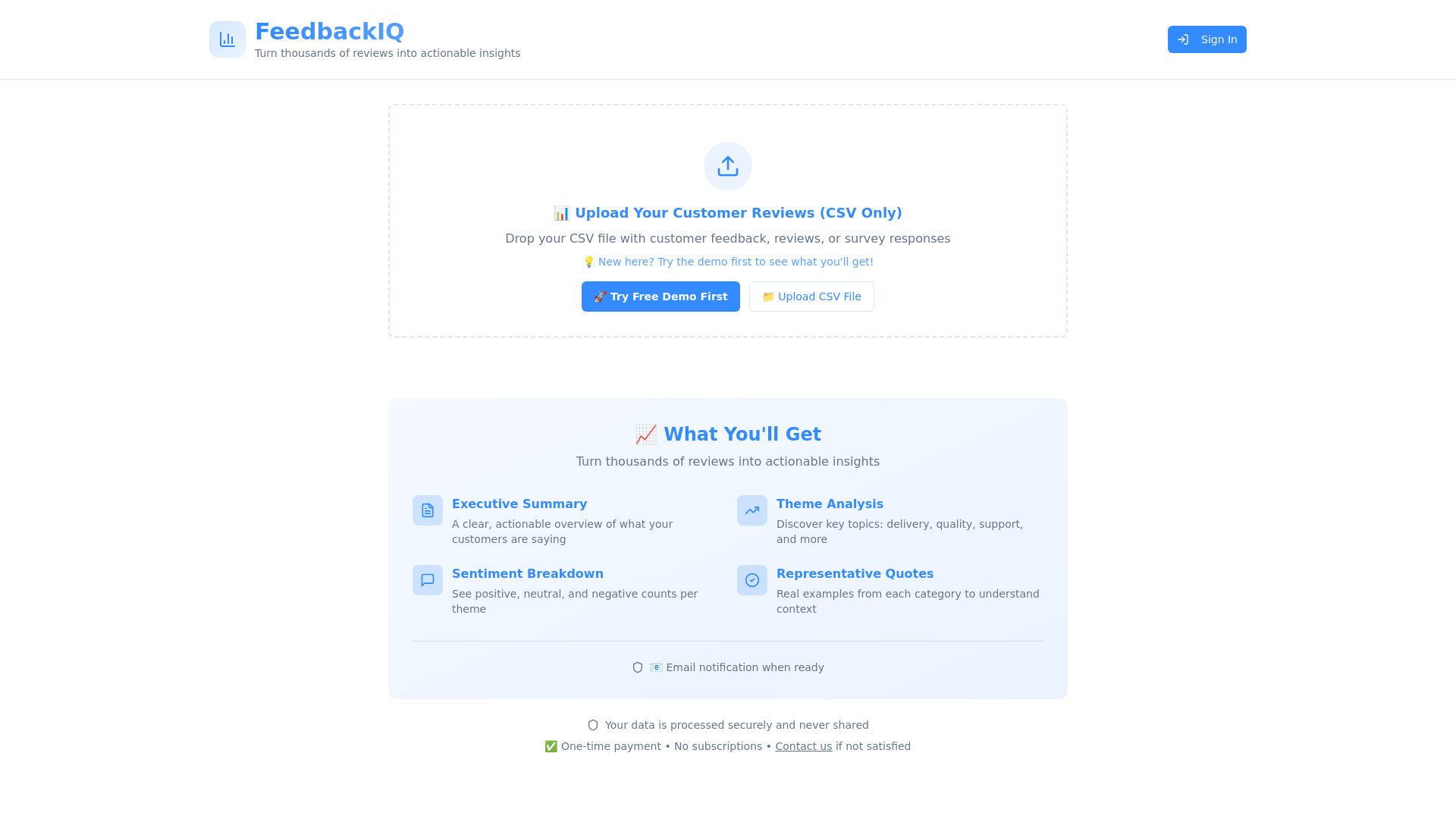 FeedbackIQ screenshot 1