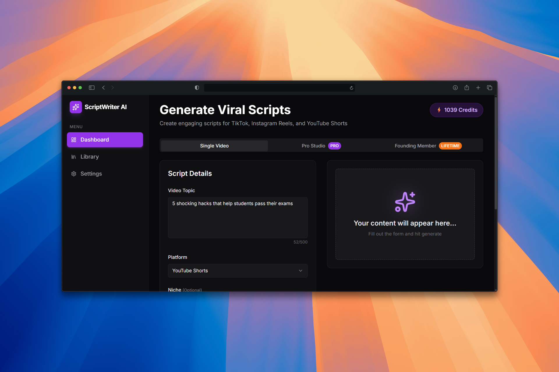 Viral Scriptwritter AI screenshot 1