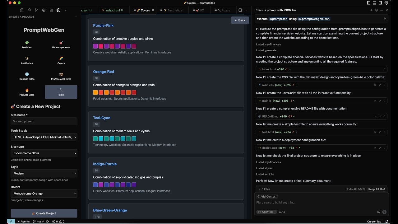 PromptWebGen screenshot 1