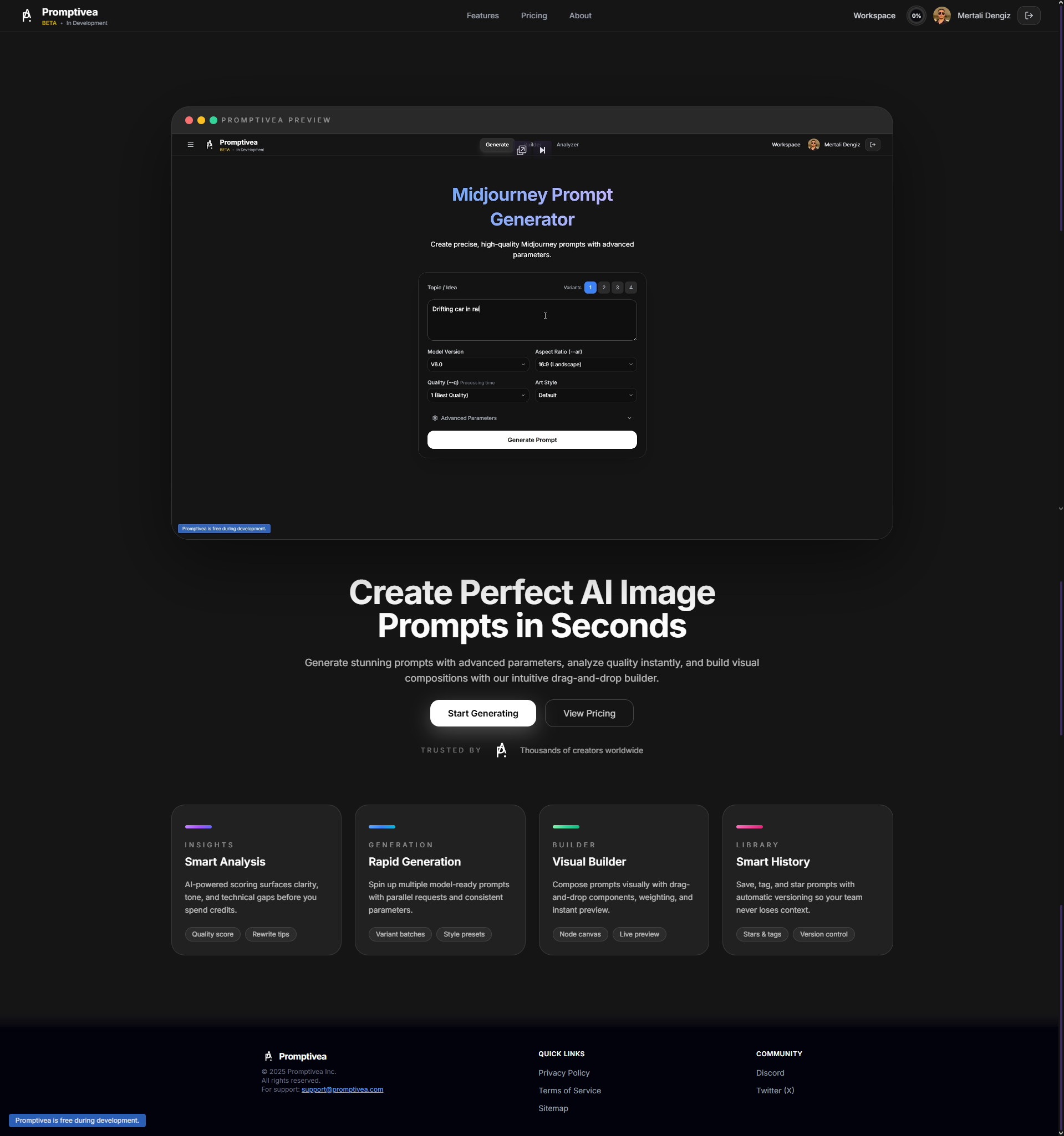 Promptivea.com screenshot 1