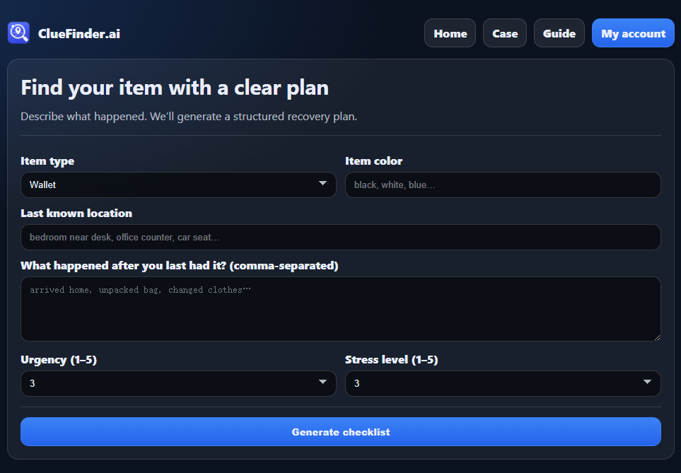 ClueFinder.ai — Stop Panic Searching. screenshot 3