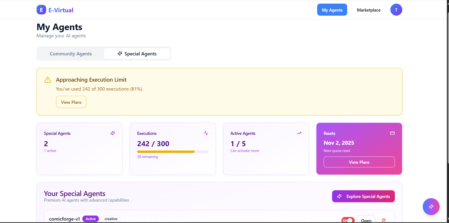 E-Virtual[Beta]- AI Agents Platform screenshot 1