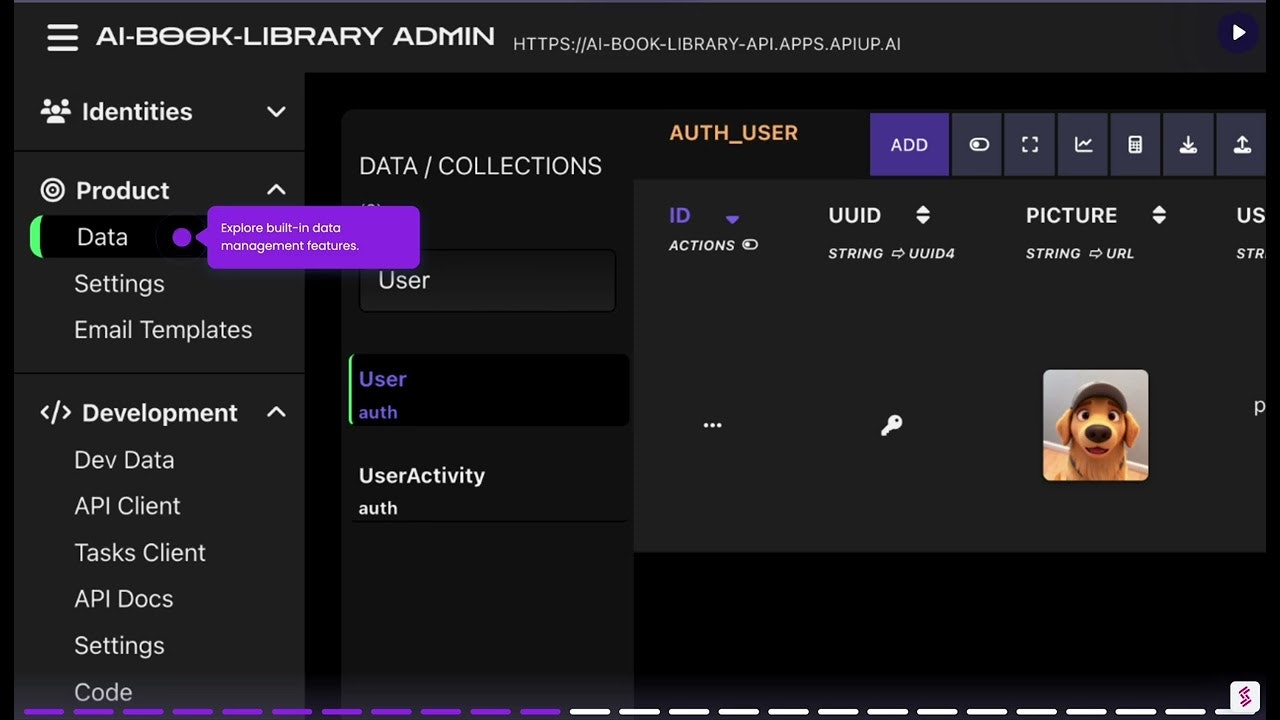 API UP screenshot 2