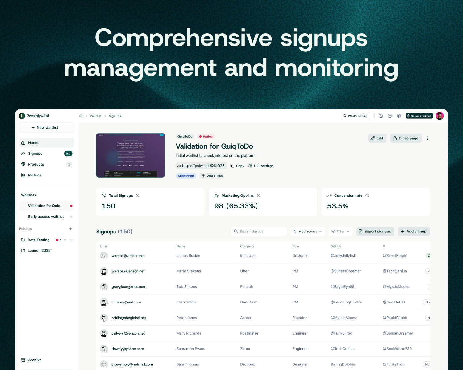 Preshiplist.co screenshot 8