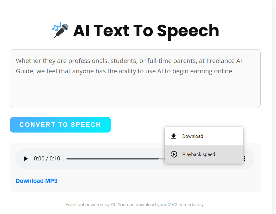 Free Text-to-Speech Converter screenshot 3