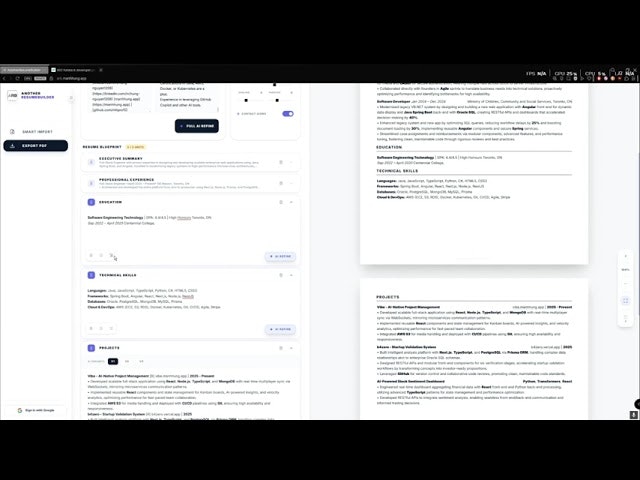 AnotherResumeBuilder screenshot 1