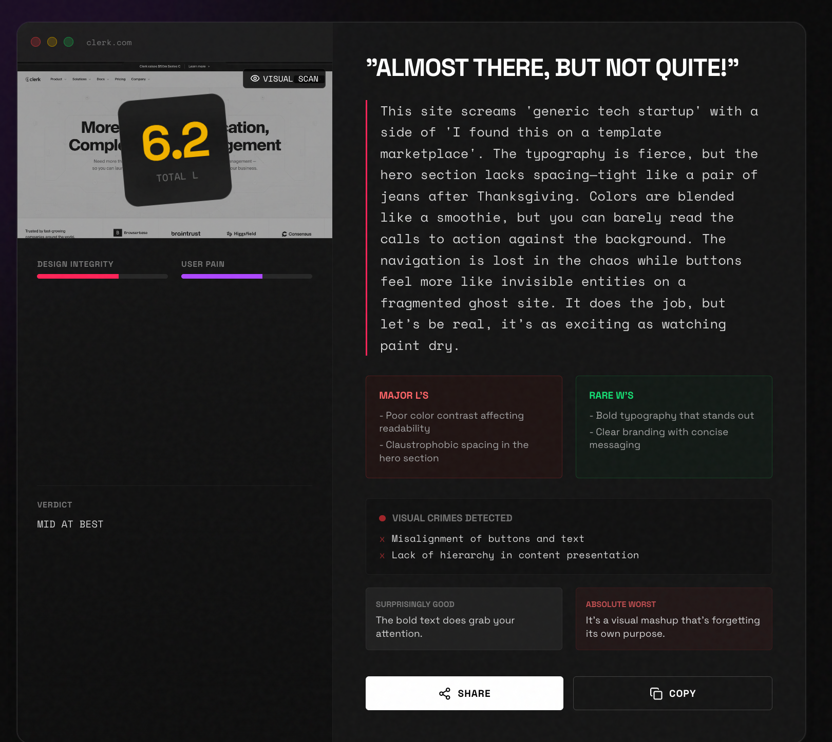 Roast My UI screenshot 2