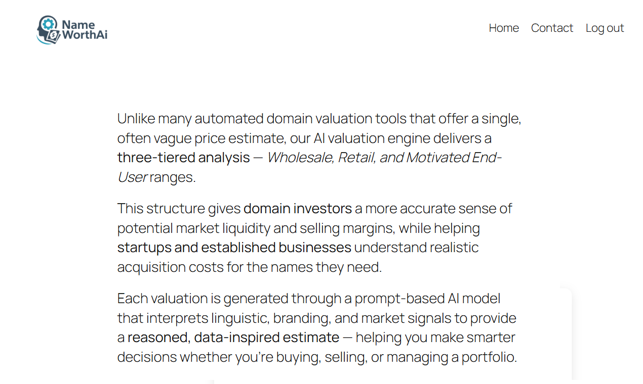NameWorth AI — Domain Valuation Tool screenshot 3