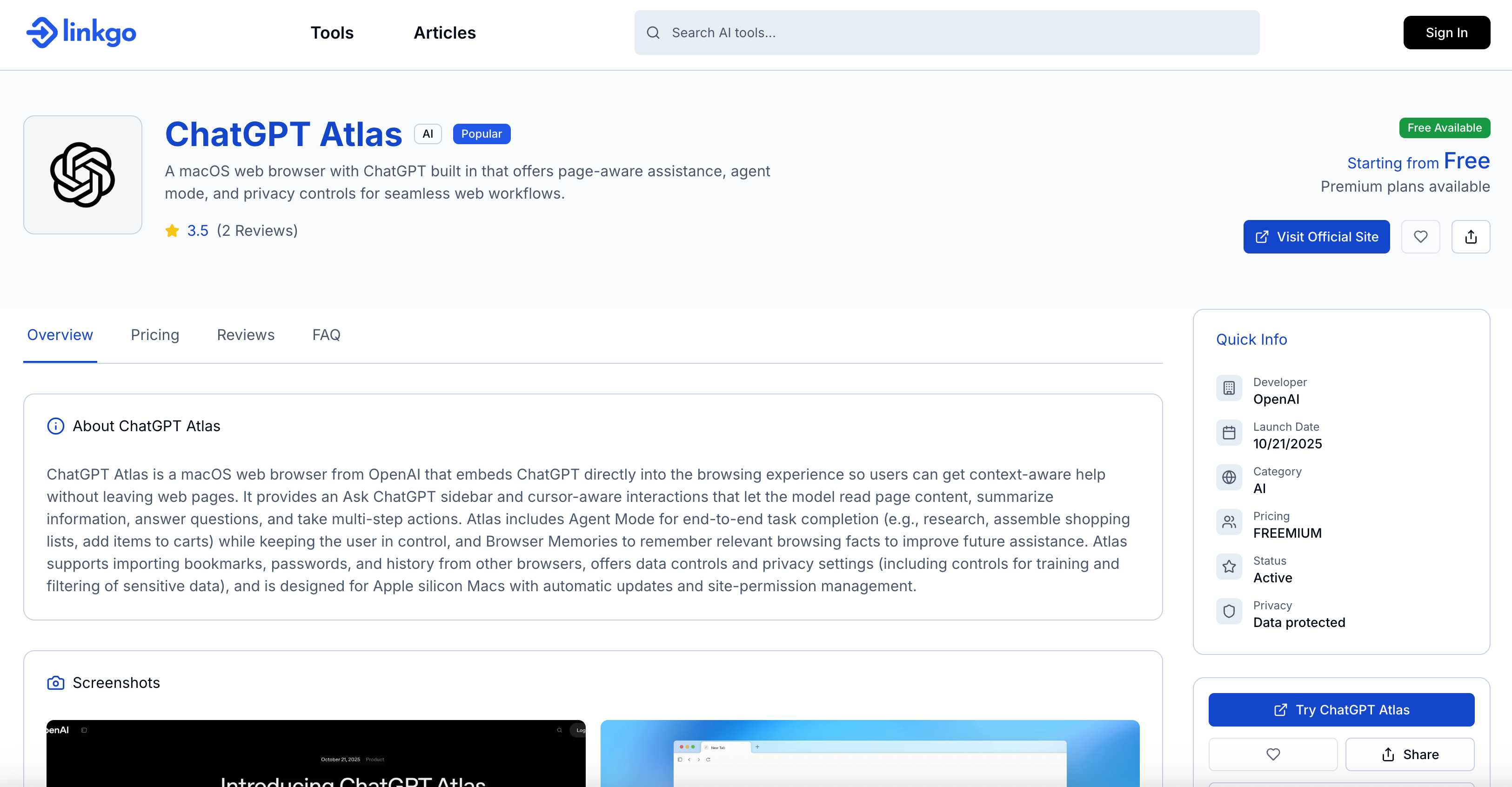 linkgo.dev - Your AI Tools Discovery Hub screenshot 3