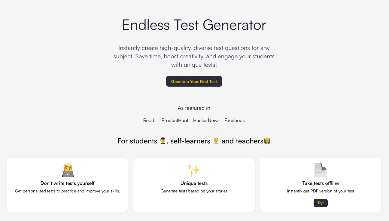 Endless Test screenshot 1