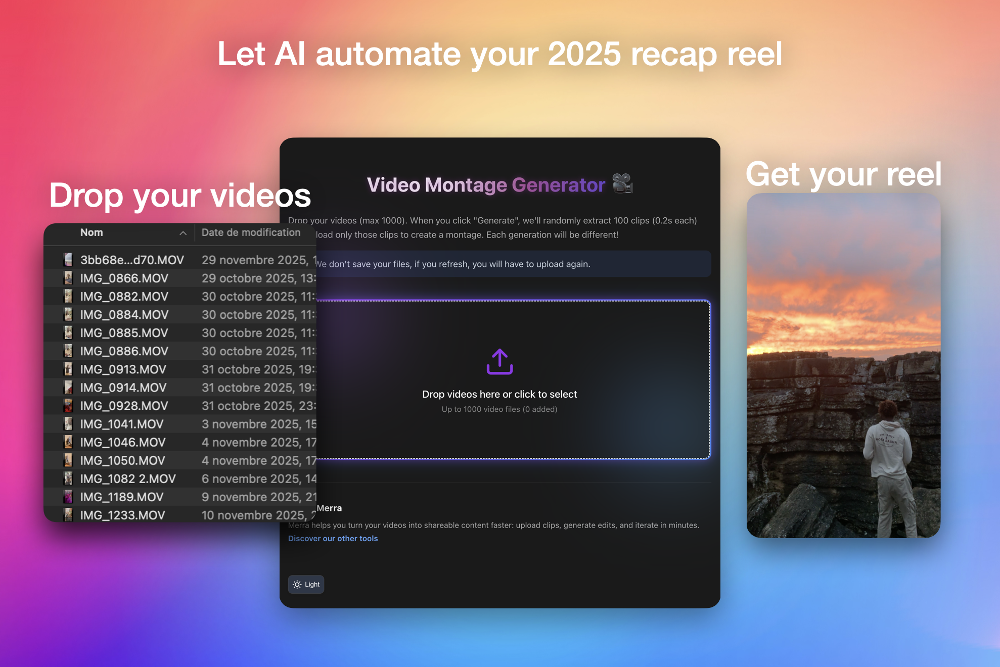 Automated 2025 Reel Recap by Merra.ai screenshot 2