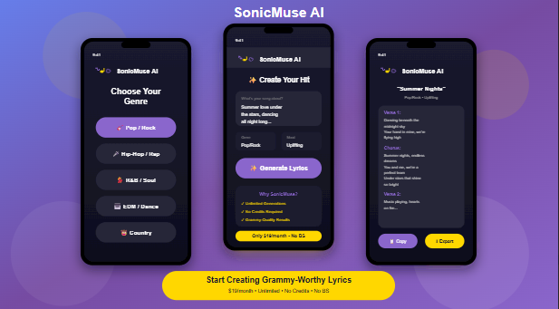 Create Songs Instantly - SonicMuse AI screenshot 2