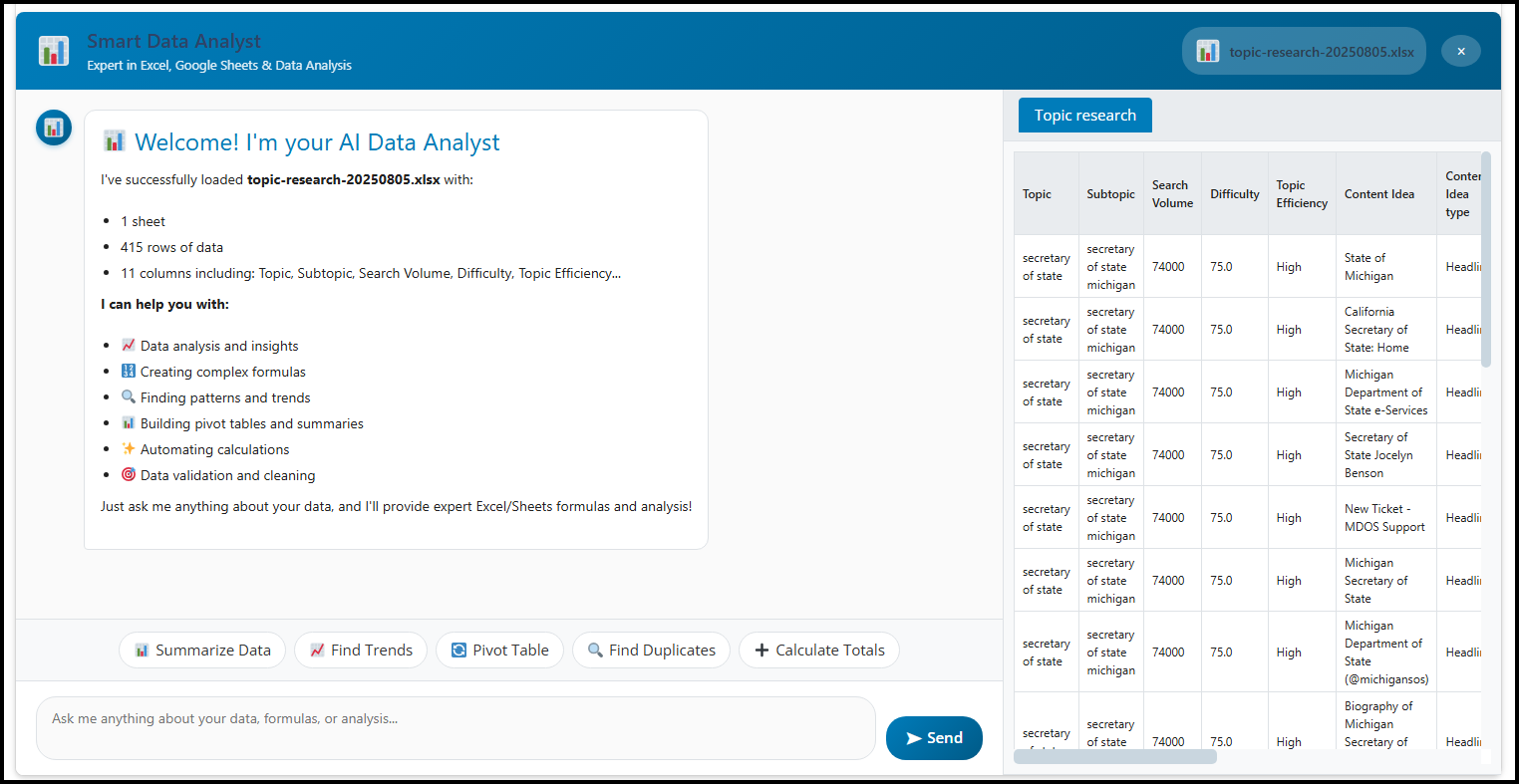 AI Excel Assistant | AIFreetools.com screenshot 3