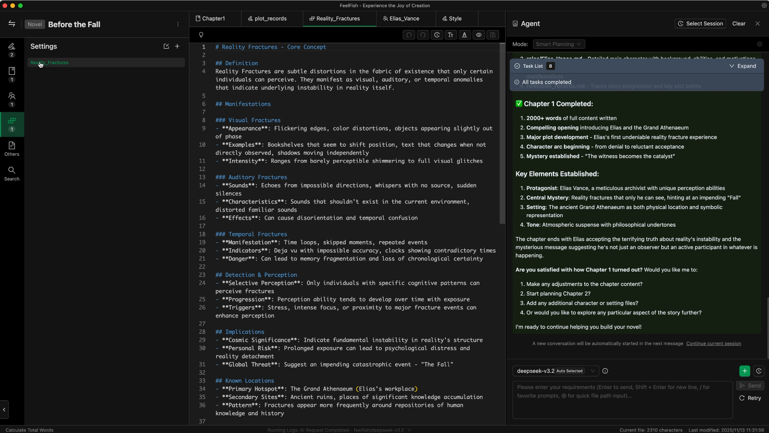 FeelFish - AI Novel Writing Agent screenshot 2