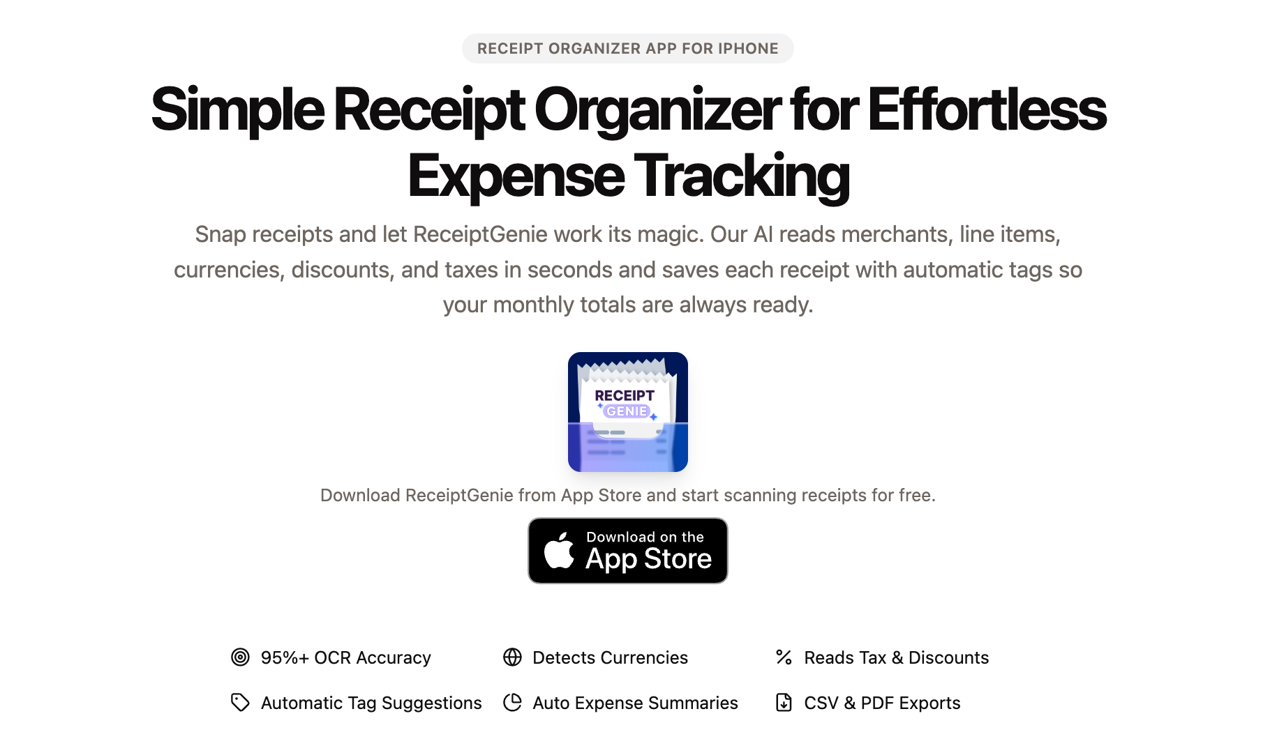 Receipt Organizer App for iPhone screenshot 2