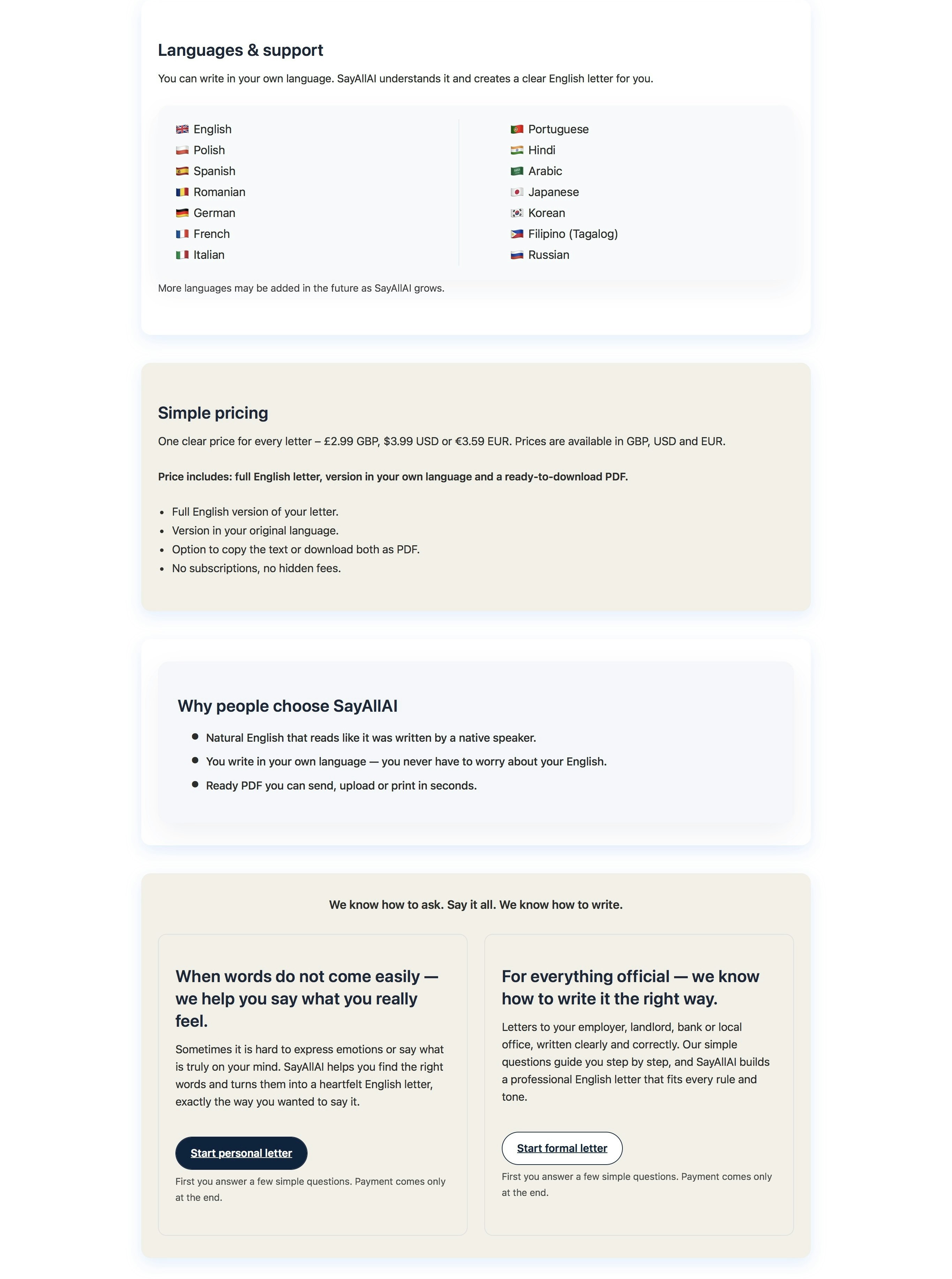 SayAllAI – AI Letter Generator screenshot 3