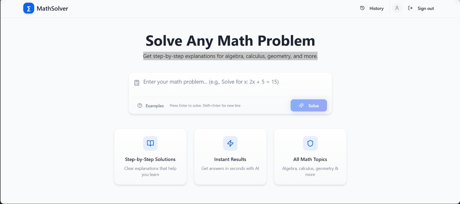 Quick Math Solver screenshot 1