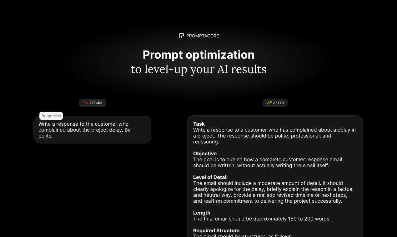 Promptacore screenshot 1