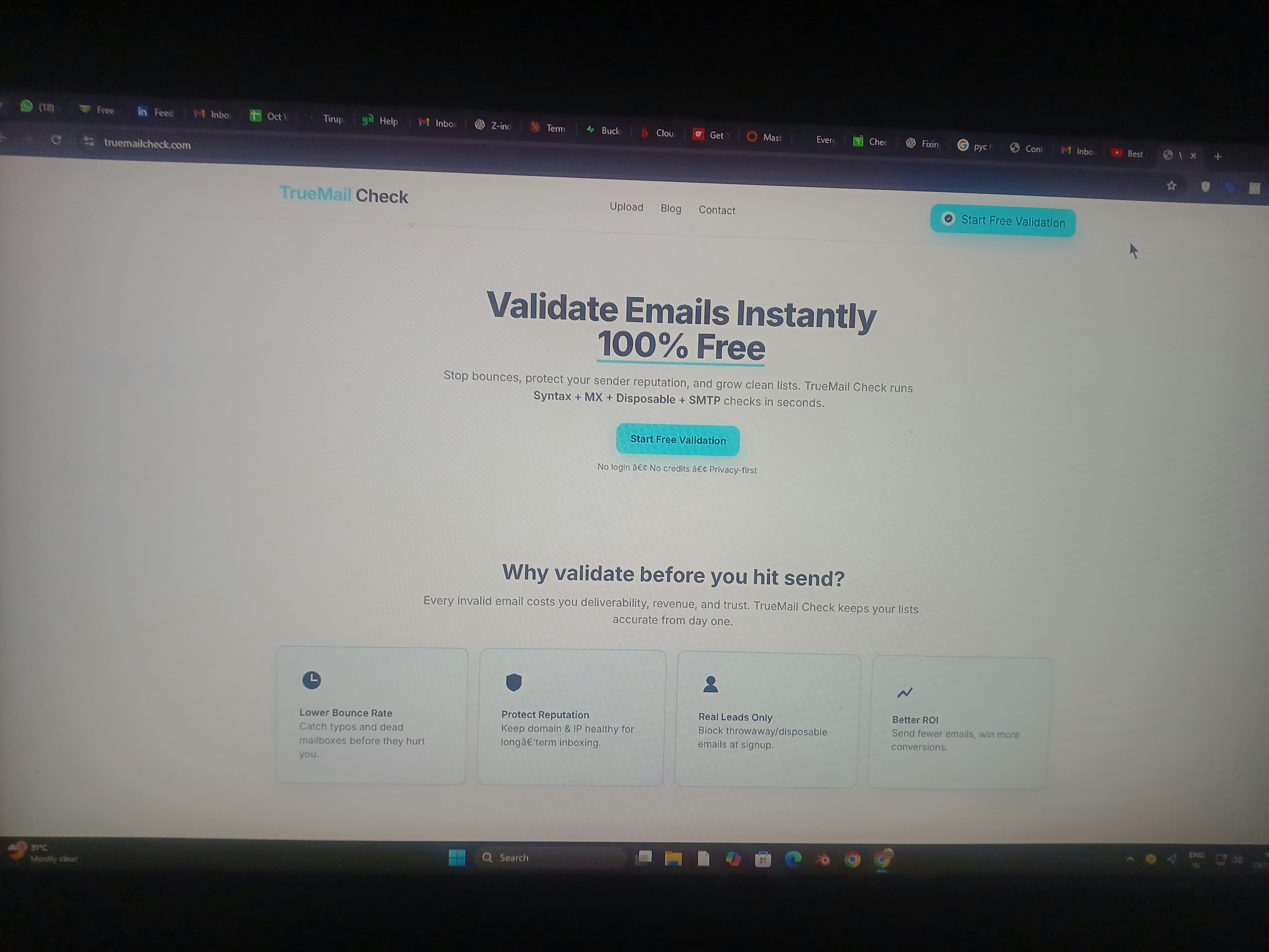Truemailcheck Free Email Validation screenshot 1