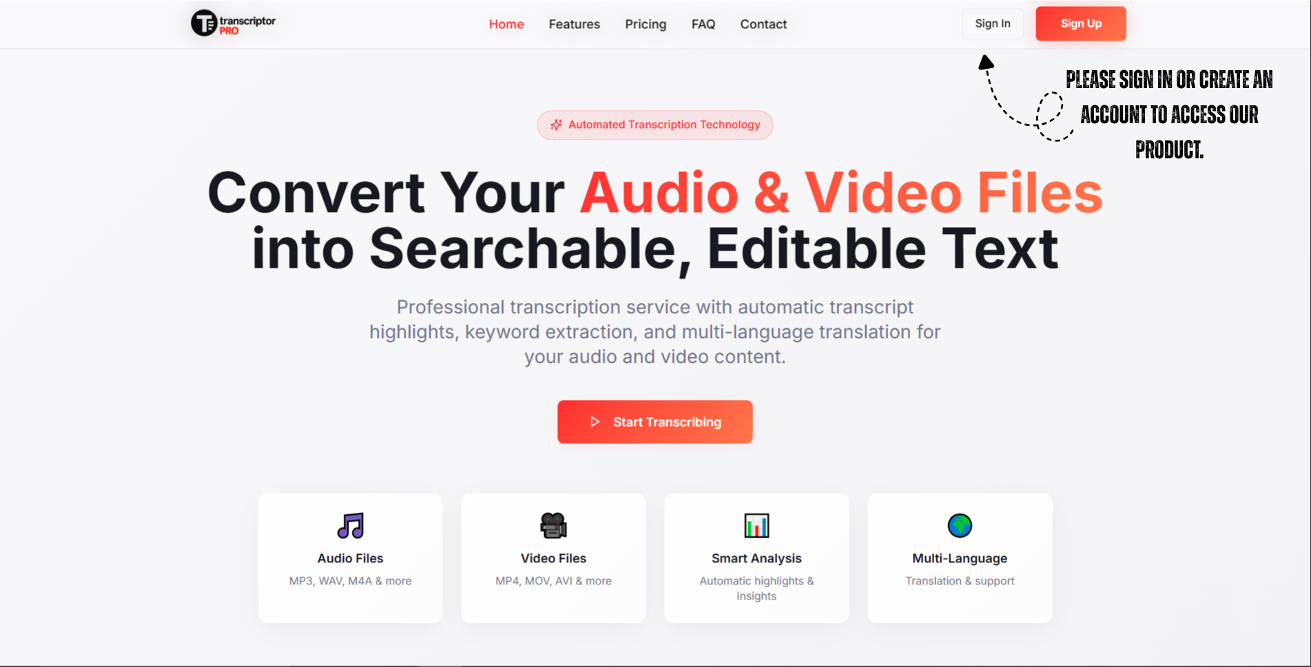 TranscriptorPro screenshot 2