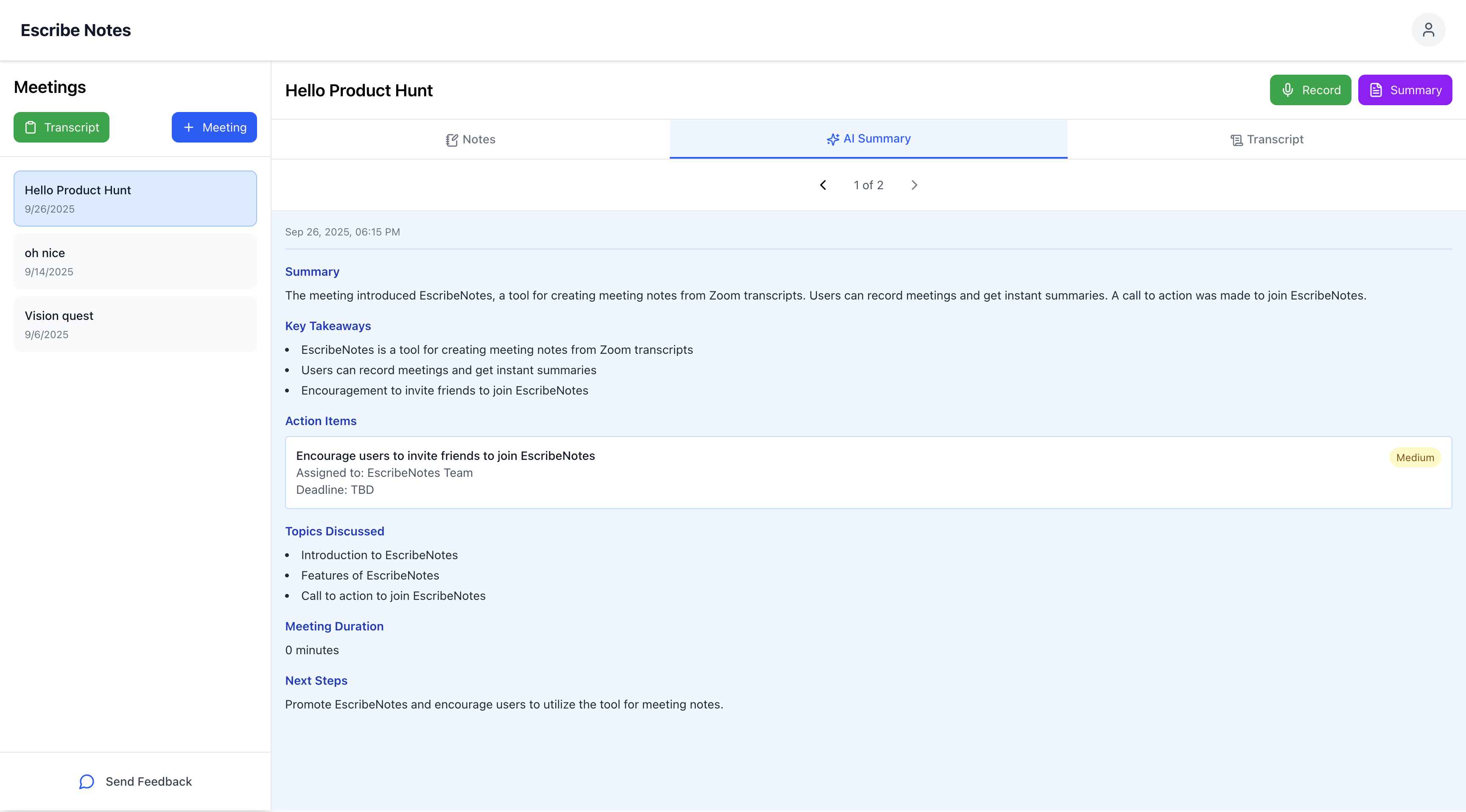 Escribe Notes screenshot 3