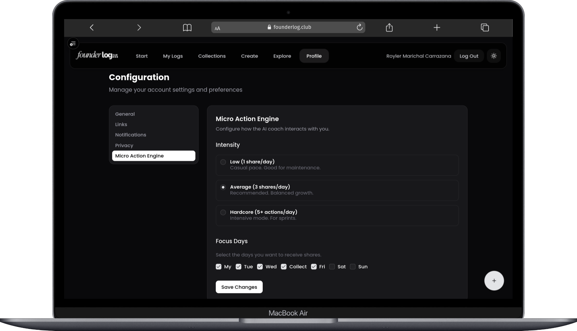Founder Log screenshot 3