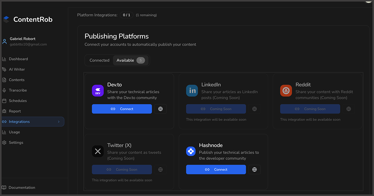 ContentRob-Social videos to SEO articles screenshot 4
