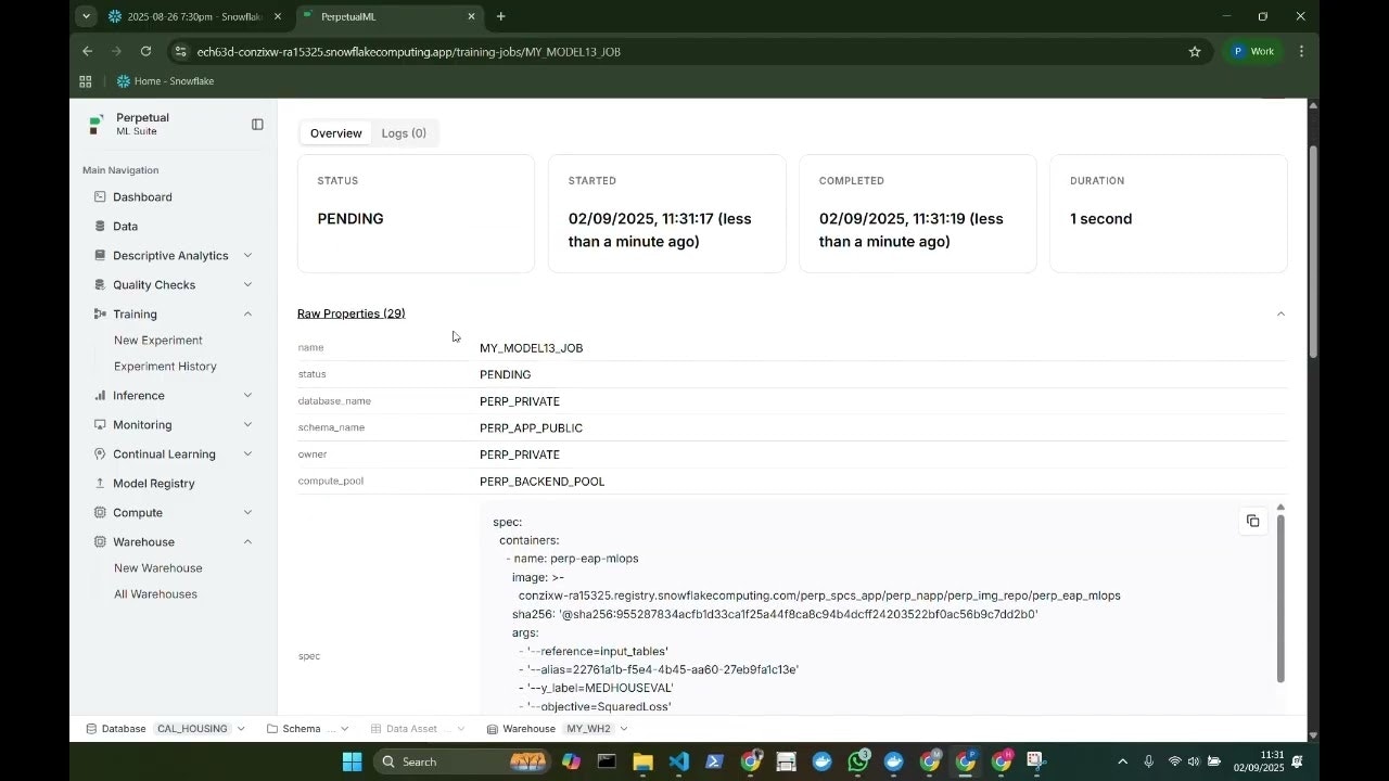 Perpetual ML now available on Snowflake! screenshot 2