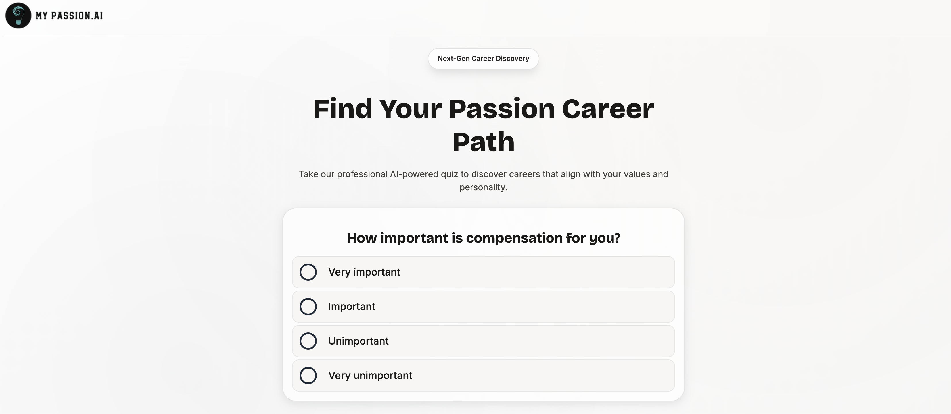 My Passion AI - Career Clarity Tool screenshot 1