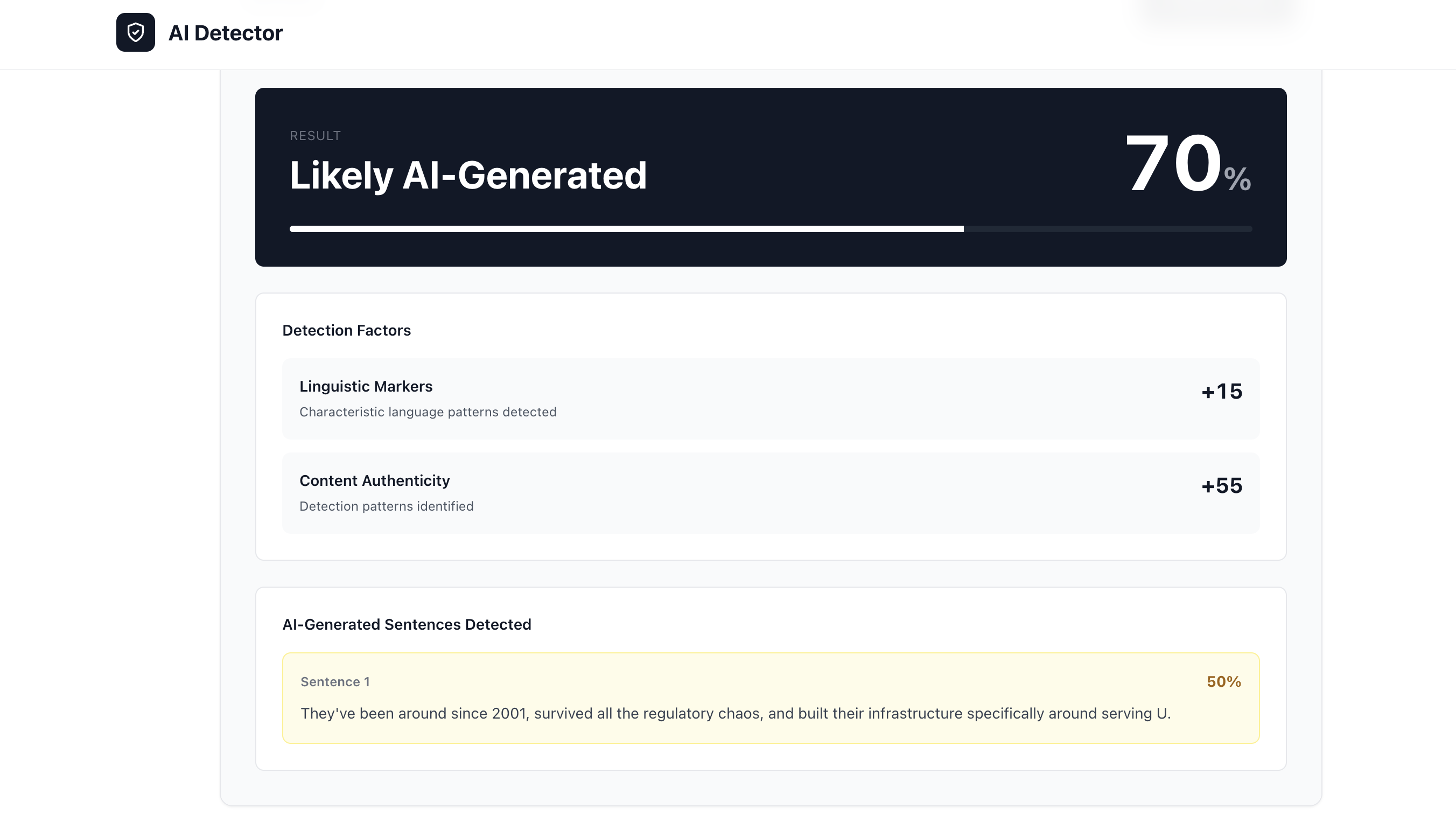 AI Detector screenshot 2