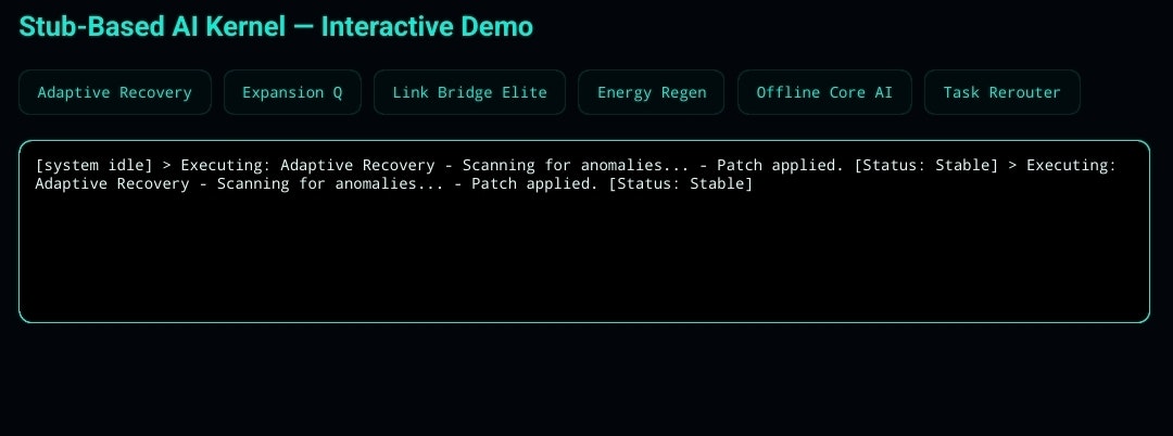 AI Noværa OS — "7-Pillar AI Kernel screenshot 2