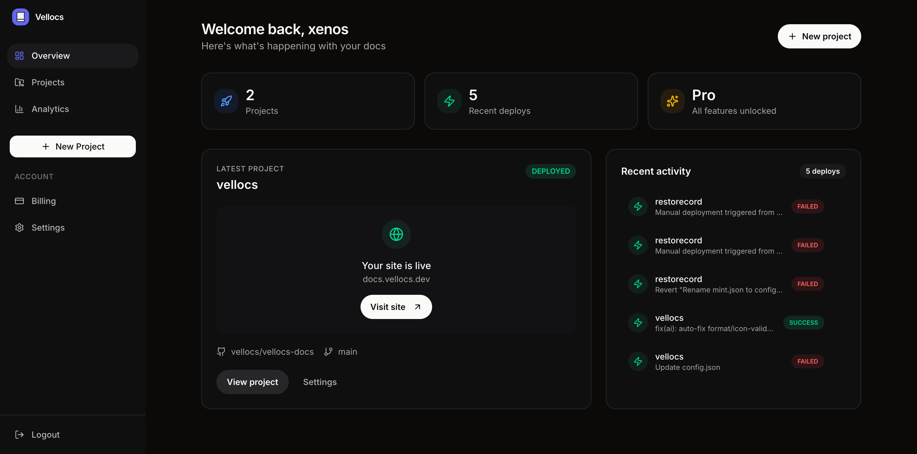 Vellocs screenshot 1
