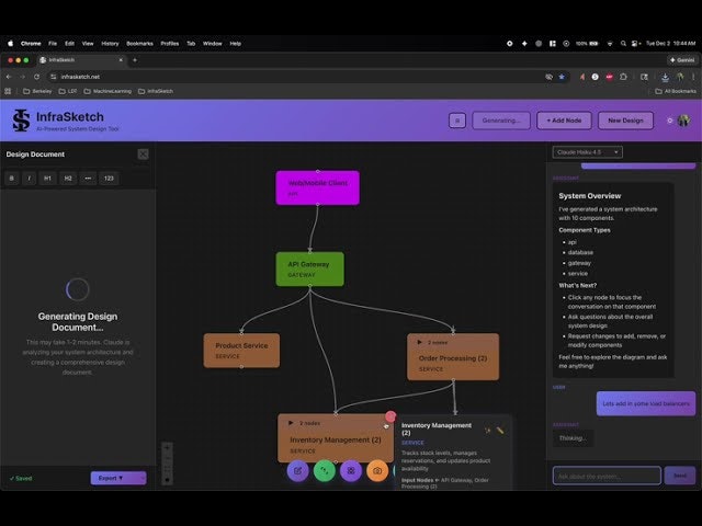 InfraSketch screenshot 1