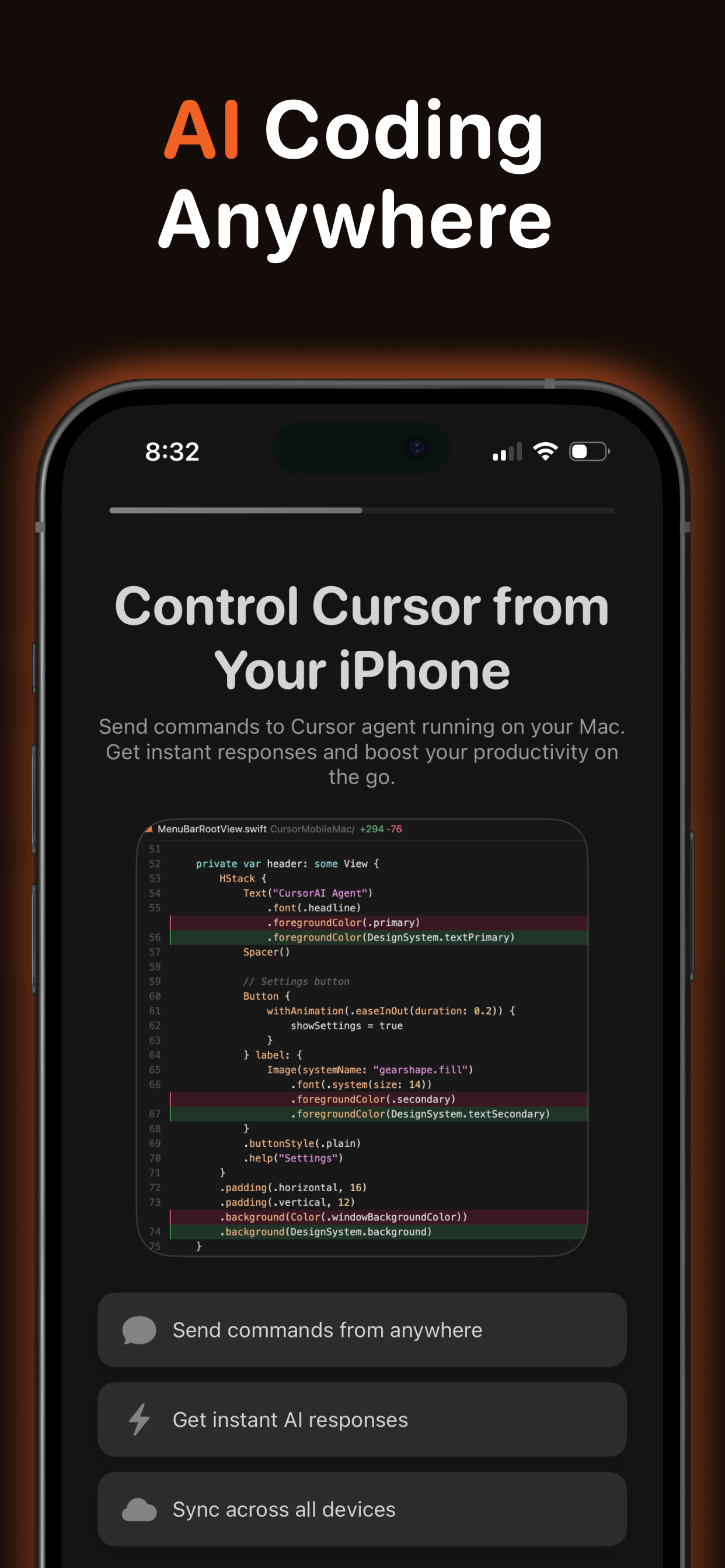 Cursor Mobile: Remote IDE screenshot 1