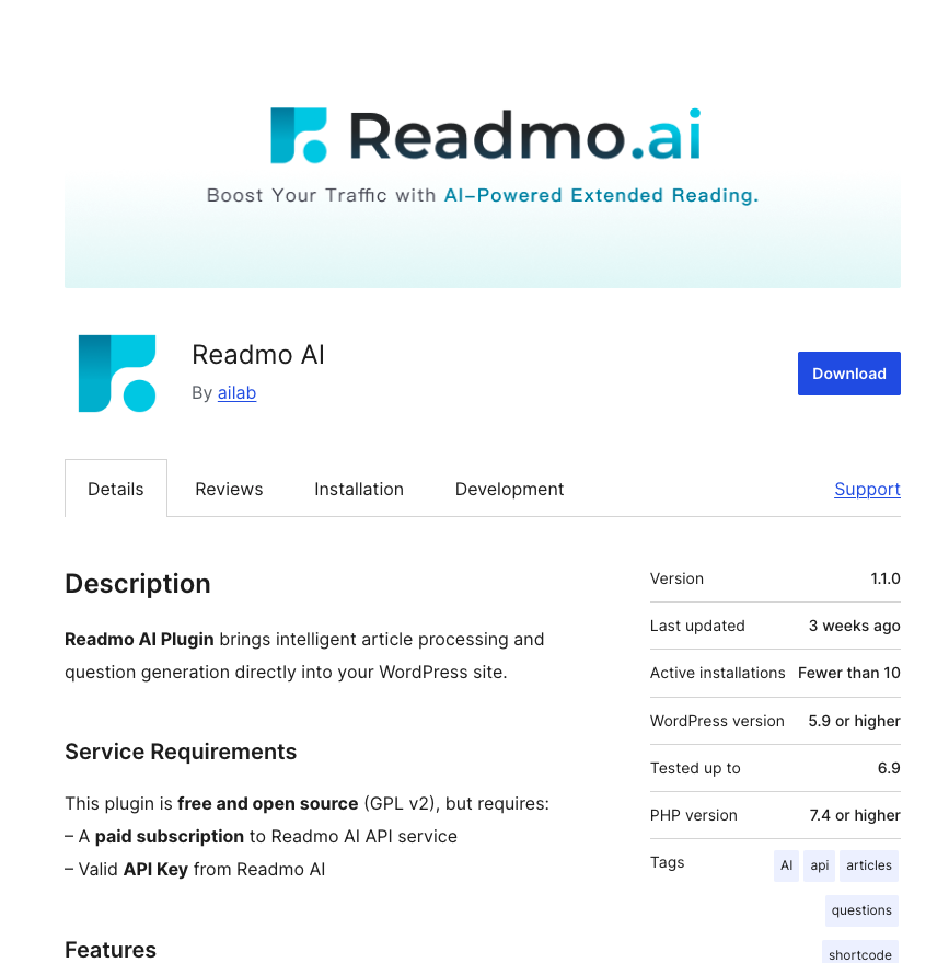 Readmo.ai screenshot 2