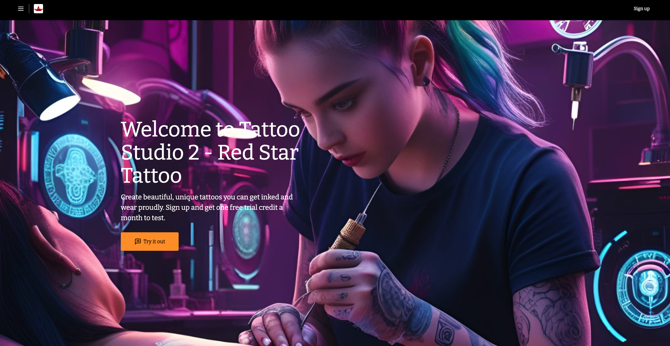 AI TATTOO ARTIST 2 - REDSTARTATTOO.COM screenshot 1