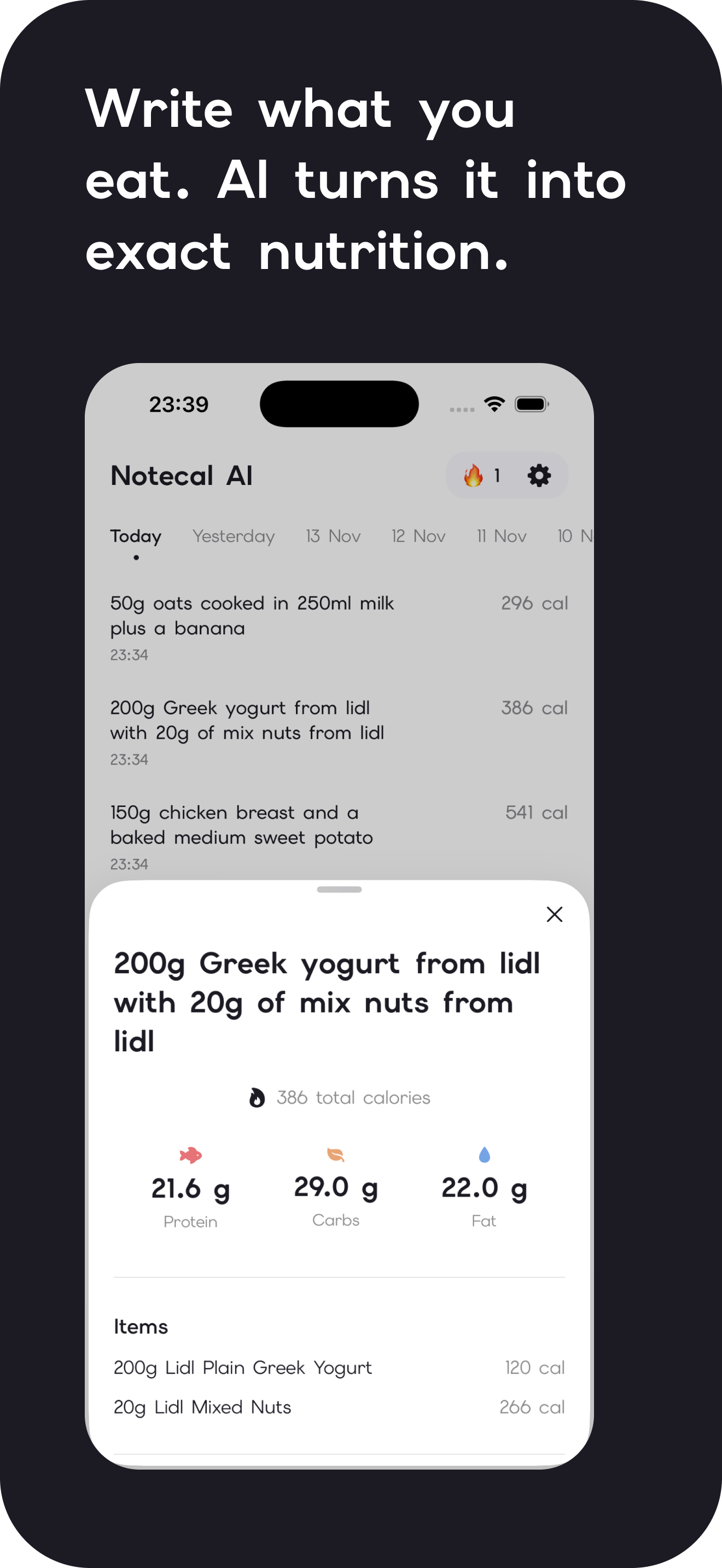 Notecal AI - Calorie Tracker screenshot 3