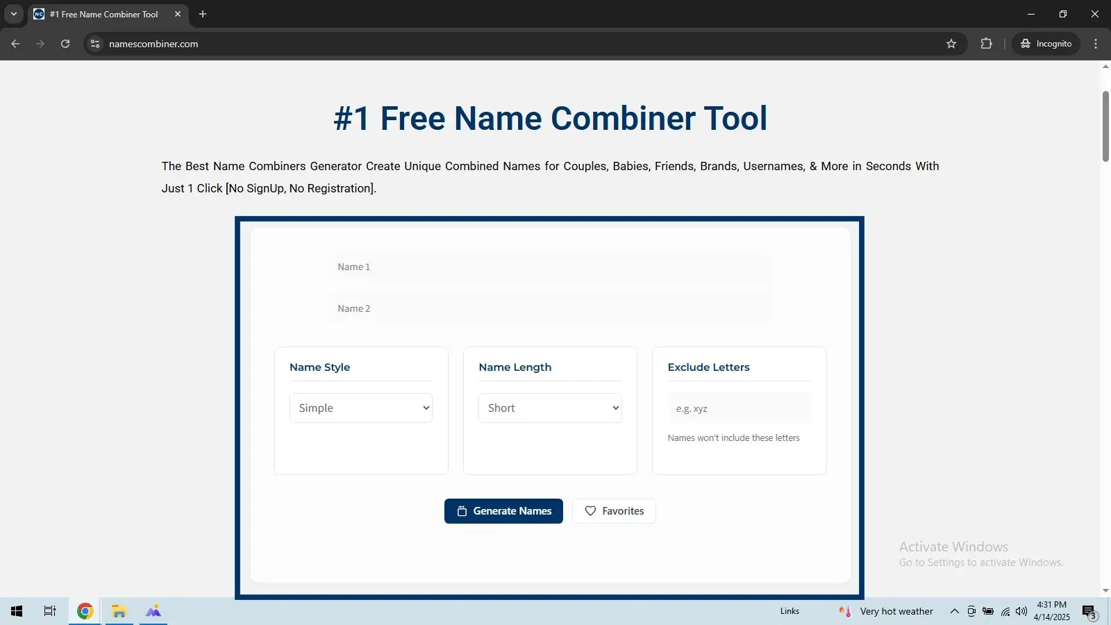 NamesCombiner screenshot 3