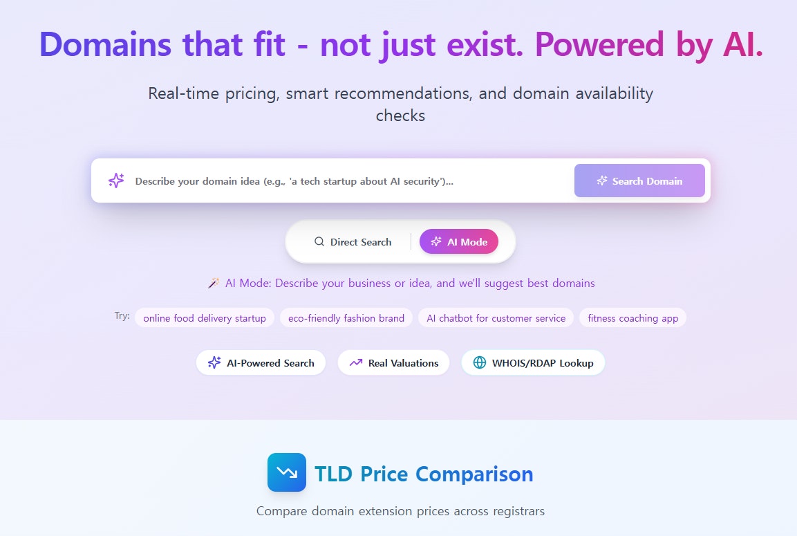 Find your better domain name with AI screenshot 1