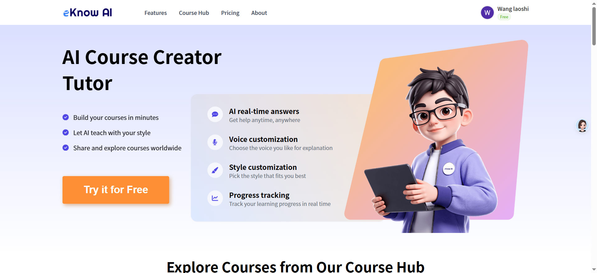 eKnow AI Course Creator Tutor screenshot 2