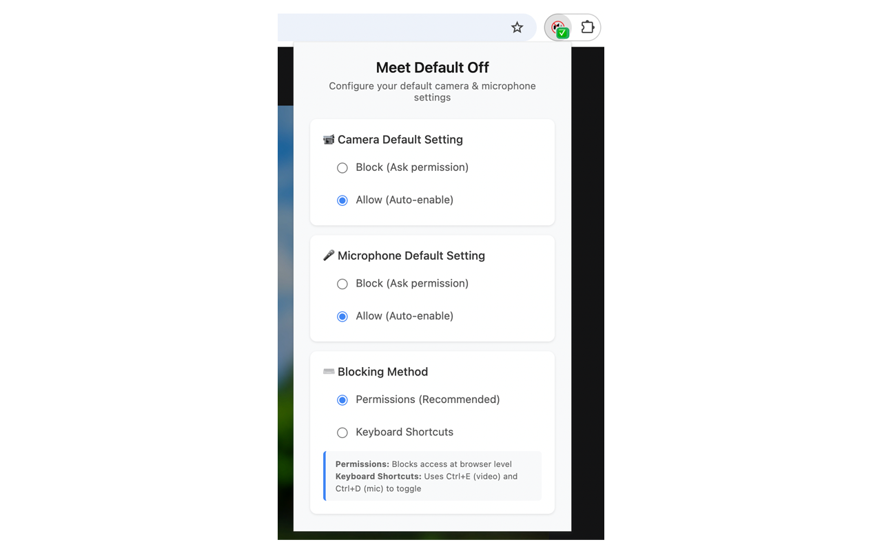 Meet Default Off screenshot 1